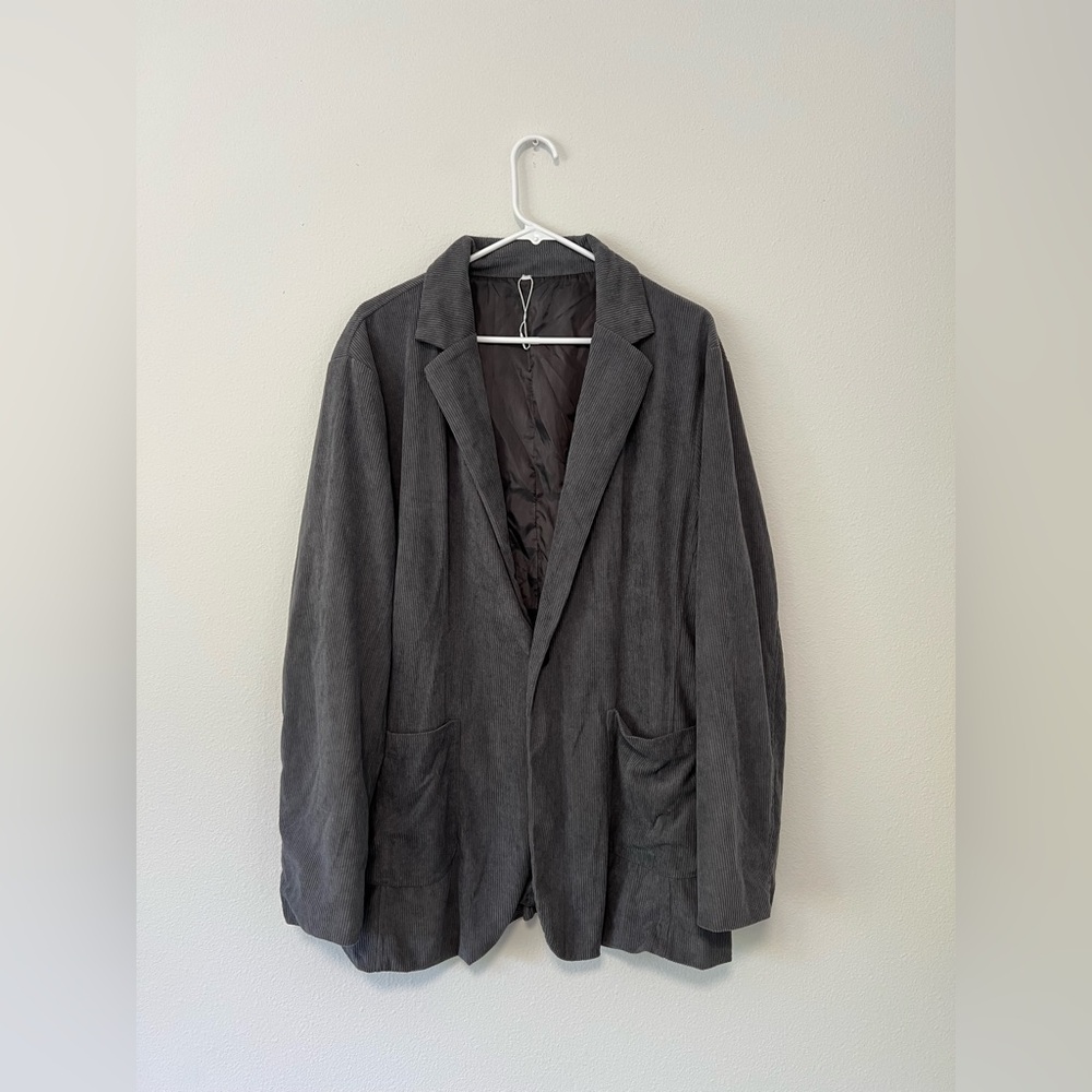 Men’s Gray XL Soft Corduroy Blazer